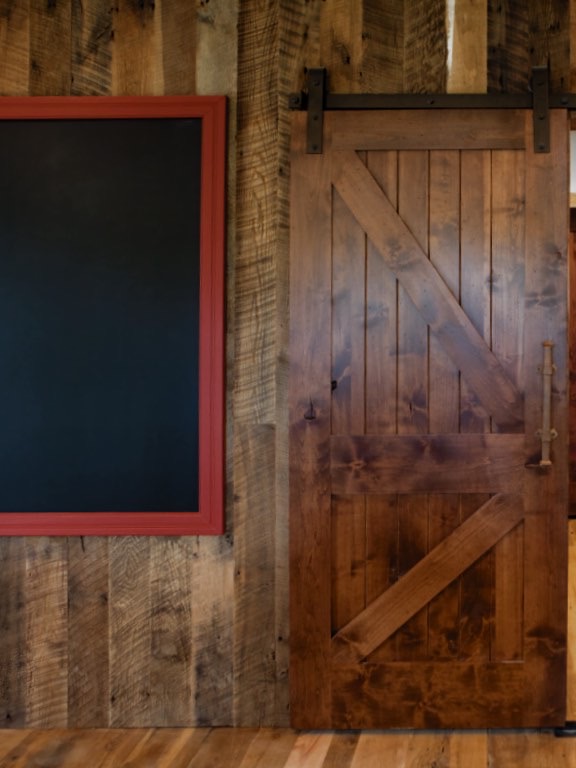 Old Barn Wood look using reclaimed wood wall paneling